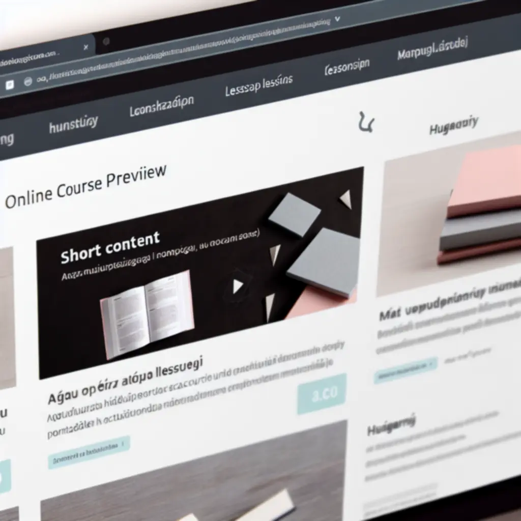 Kurzus tartalom előnézete videóval és modulokkal