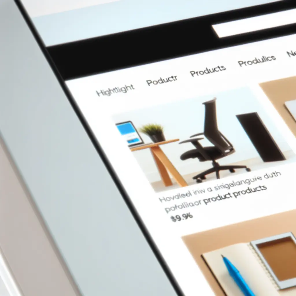 Különböző kiemelt irodaszereket ábrázoló, rendezett termékfotók