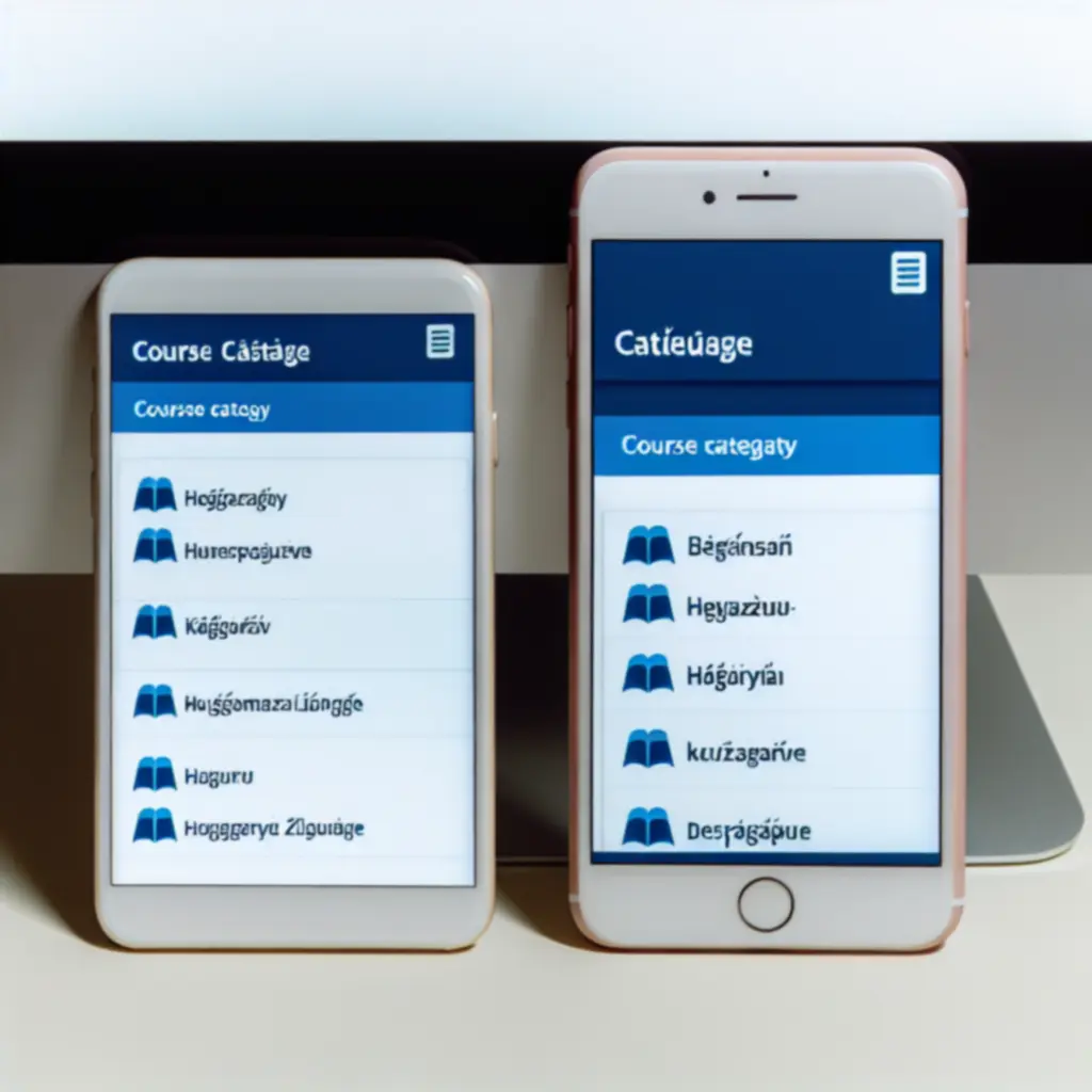 Online oktatási felület mobileszközön és asztali gépen