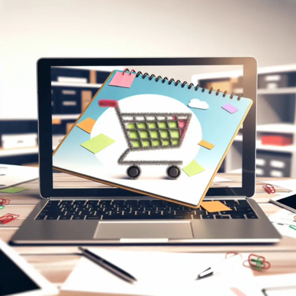 Online kosár áttekintő modern irodai környezetben