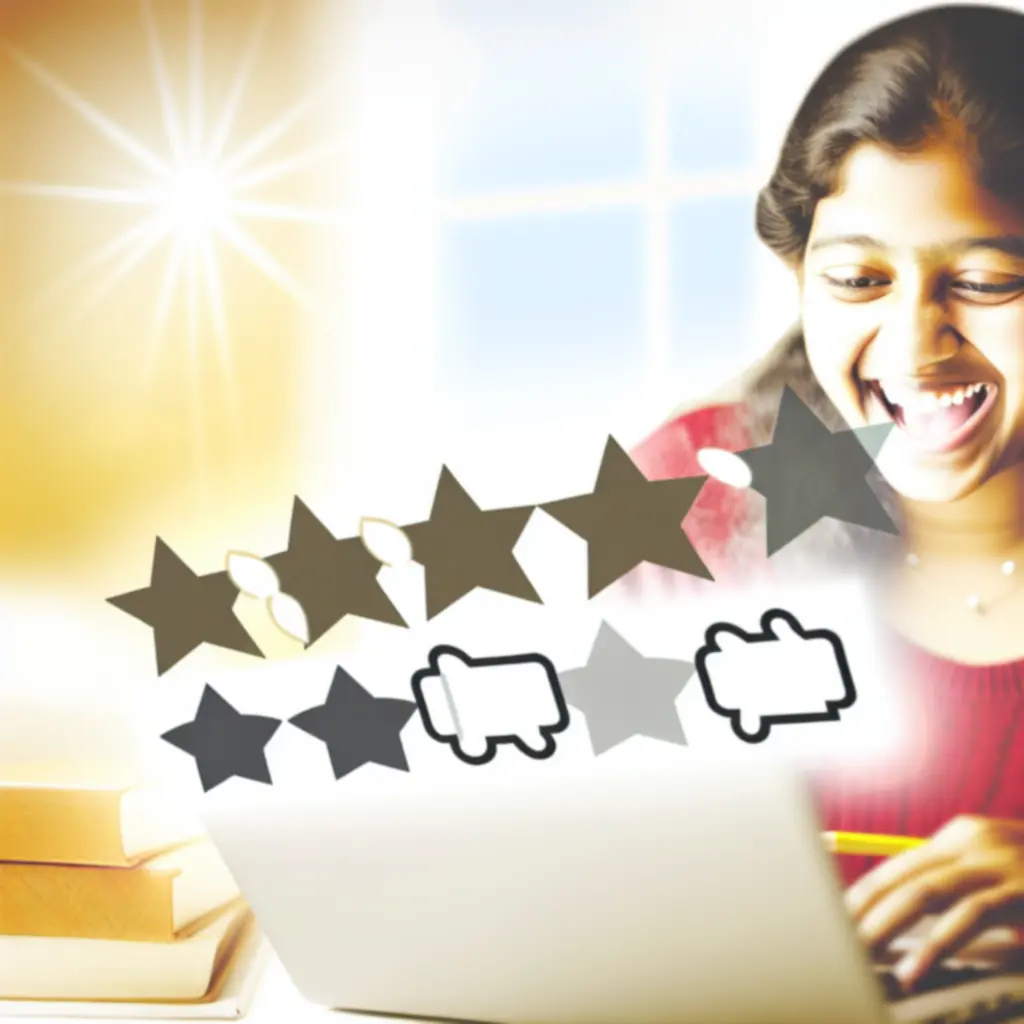 Online értékeléseket és termékvéleményeket olvasó vásárló